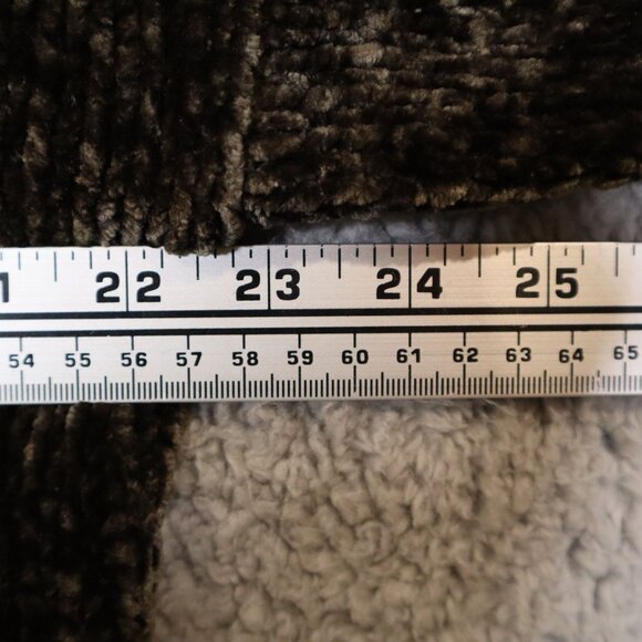 Zara Knit Chenille Crop Sweater Brown Scalloped Hem Size S Soft Comfy - Picture 12 of 12